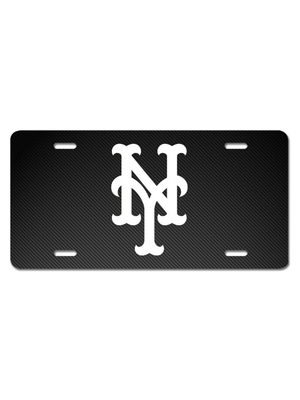 New York Mets Inspired Novelty Art License Plate Vehicle Carbon Fiber Look Car